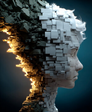 Concepto de mente fragmentada o desorden mental