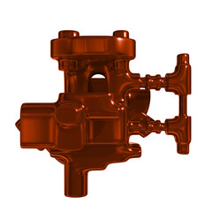Metal abstract shape, 3d render