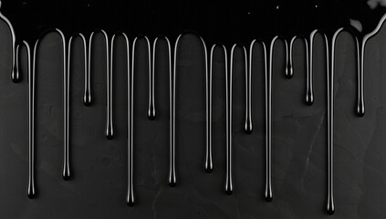 Black Liquid Drips on Textured Surface