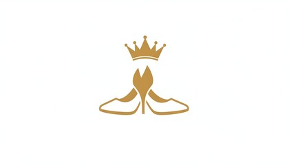Elegant gold crown atop a pair of high heels