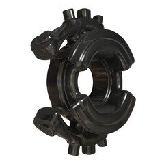 Metal abstract shape, 3d render