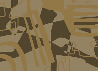 Minimal abstract image for printing. Picture for modern interiors. The picture is painted by hand on a tablet.