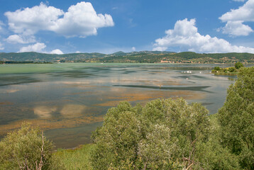 Lago Trasimeno also Lake Trasimeno in Umbria,Perugia Province,Italy