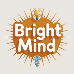 Bright mind concept symbolizing innovation ideas and creative thinking with glowing light bulb and sunshine rays vector