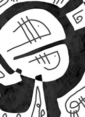 Minimal abstract image for printing. Picture for modern interiors. The picture is painted by hand on a tablet. © neurostructure