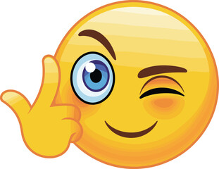 That's an excellent winking emoji expressing cleverness or a secret! Here is your SEO-optimized title and keyword list for Adobe Stock