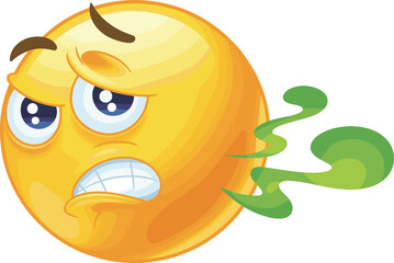 That's an expressive one! This emoji clearly conveys a feeling of disgust or nausea. Here is your title and keyword list tailored for Adobe Stock SEO