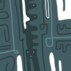 Minimal abstract image for printing. Picture for modern interiors. The picture is painted by hand on a tablet. © neurostructure