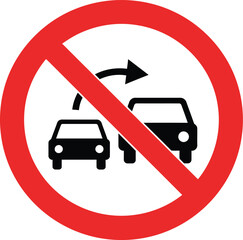 Vector prohibition sign no overtaking traffic road symbol scalable eps icon