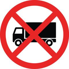 Prohibition truck icon vector scalable eps illustration no entry for lorries traffic sign