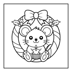 Cute Kawaii Christmas Coloring Book