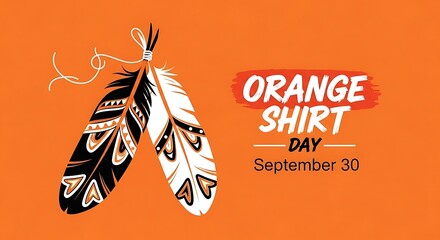 Orange shirt day september 30 with feathers