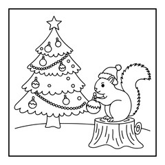 Cute Kawaii Christmas Coloring Book.