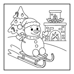 Cute Kawaii Christmas Coloring Book.