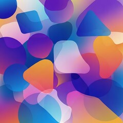 Colorful Abstract Shapes Pattern Background with Transparent Overlays