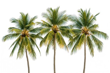 Obraz premium Isolated coconut palm trees against a white backdrop