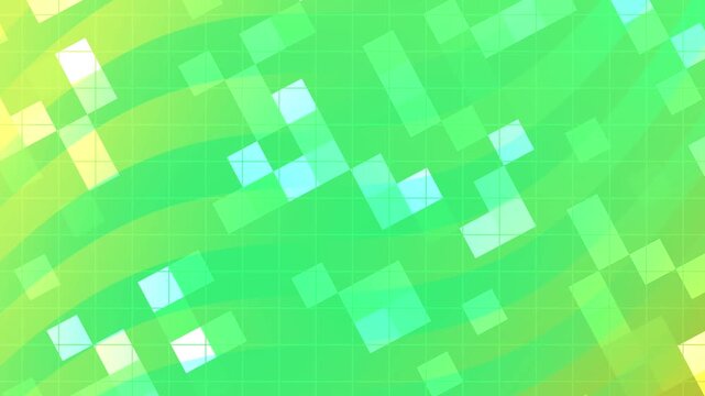 Abstracts Twirls Blink Square, Dynamic abstract green background animation with flowing shapes and a grid pattern for visual appeal,  royalty free stock.