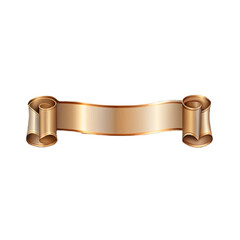 Elegant, golden scroll banner. Curled ends, decorative, blank space for text. Shiny texture