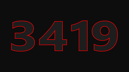 abstract glowing neon number illustration 4k.