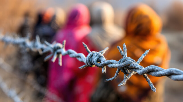 Illegal immigrants detention camp in desert