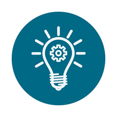 Lightbulb with gear inside symbolizing innovation and mechanical ideas