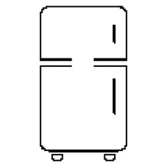 fridge pixel icon, 8-bit. Isolated vector illustration.