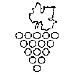 grape pixel icon, 8-bit. Isolated vector illustration.