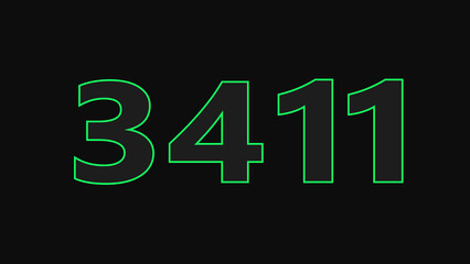 abstract glowing neon number illustration 4k.