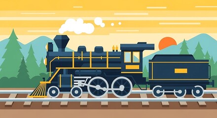 steam train in the countryside