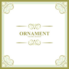 Elegant Decorative Ornament Frame Design With Floral Corner Decoration Element