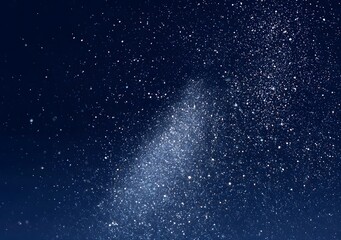 Obraz premium Cosmic Particle Cloud Abstract with Cone-Shaped Starburst and Deep Blue Background for Atmospheric Design