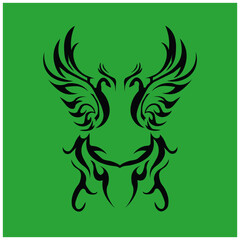 Ornamental Floral Design A classic black and white floral design element featuring elegant, curved leaves and intricate detailing. Perfect for use in decorative borders, logos