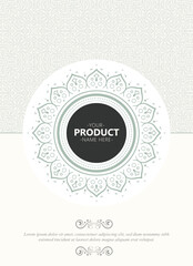 Elegant Decorative Circle Frame With Floral Ornament For Product Packaging