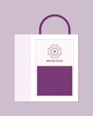 Elegant Ornate Patterned Shopping Bag Mockup for Product Presentation Marketing