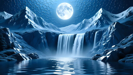 Mountain landscape view in winter