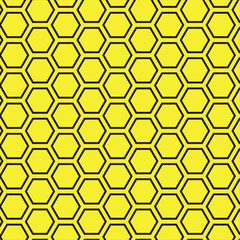 black& yellow Seamless Honeycomb Pattern Illustration  background