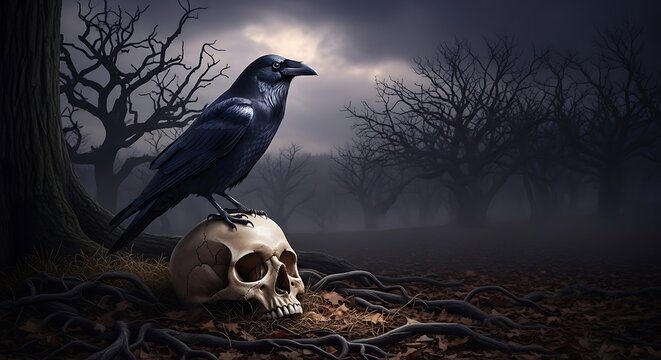 halloween night scene with bats