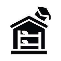  student hostel glyph icon illustration vector graphic.eps
