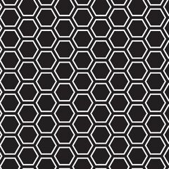 black& White Seamless Honeycomb Pattern Illustration  background