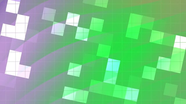 Abstracts Twirls Blink Square, Abstract geometric background animation with colorful squares and a grid overlay, loopable,  royalty free stock.