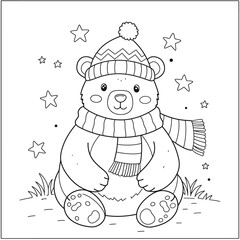 Cartoon cat surrounded by fish and bubbles underwater on a white background. EPS 10.