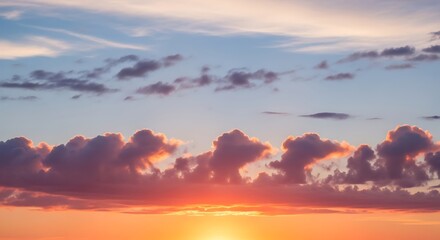 Obraz premium Vibrant sunset sky with ethereal clouds and vivid color transitions