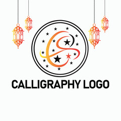 Arabic Calligraphy Logo Design in Gradient Orange and Red Tones