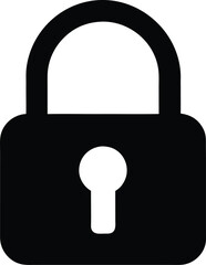 Minimalist flat design padlock icon for security and privacy concepts