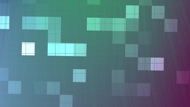 Abstracts Twirls Blink Square, Abstract animated background with squares moving across a colorful gradient grid pattern,  royalty free stock.
