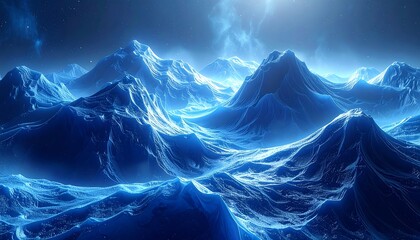 Cosmic blue mountainscape (1)