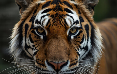 Fototapeta premium A close-up of a tiger face