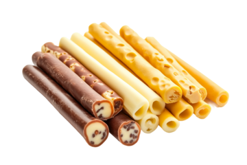 Popular cheese stick recipes from around the world isolated on transparent background