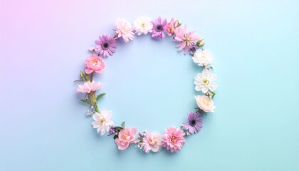 Floral Circle A Pastel-Hued Wreath of Flowers for Spring and Summer