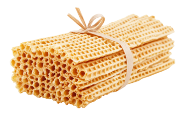 Charming wafer sticks display tied in bundle isolated on transparent background